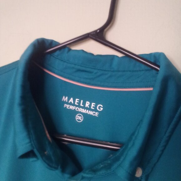 Maelreg Performance Polo Shirt Men 2XL Short Sleeve Golf Active Tropical Print - Picture 10 of 14